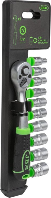 JBM - 72-Zahn-Knarre mit 1/4' Innensechskant-Steckschlüsseln 54030