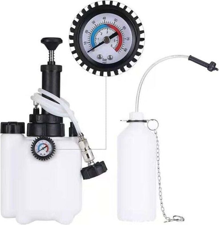 3L Auto-Bremsentlüfter, Bremsflüssigkeitswechsler mit 1L Bremsenentlüfterflasche und E20-Standardadapter, Bremsenentlüft...