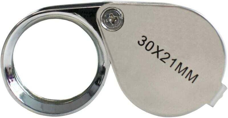 Juwelierlupe – Lupe 30 x 21 mm, Okularlinse – 30-fache Taschenlupe – faltbares Glas – Botaniker-Lupe