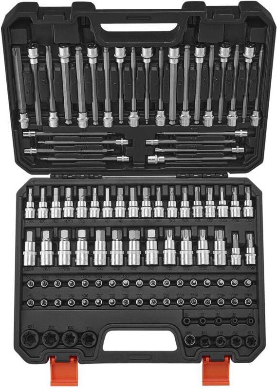 VEVOR Bohrer-Steckschlüsselsatz, 107-tlg. Sechskant/Torx/Außen-Torx/manipulationssicher/extra lang, S2-Legierungsstahl u...