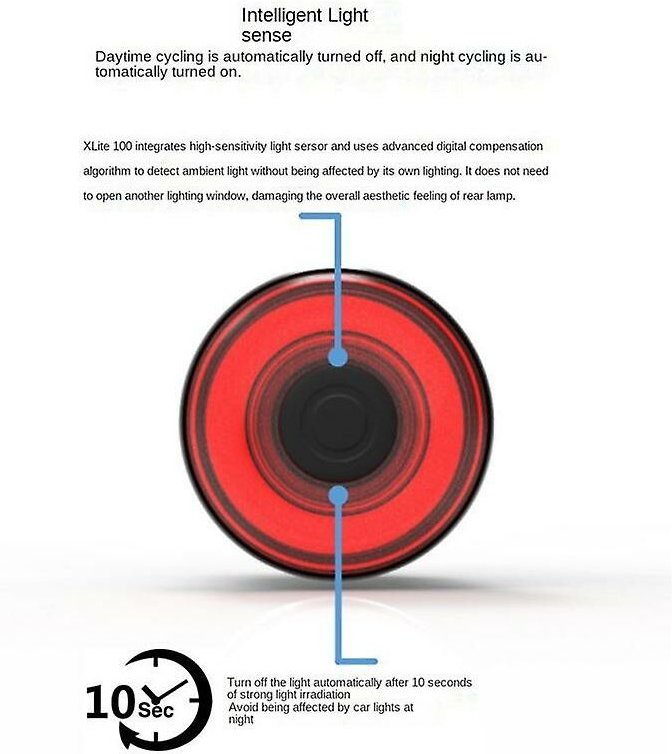 100 USB-Aufladung Rennrad Fahrrad Rücklicht Sattel Fahrrad Rücklichter Intelligente Bremslichter