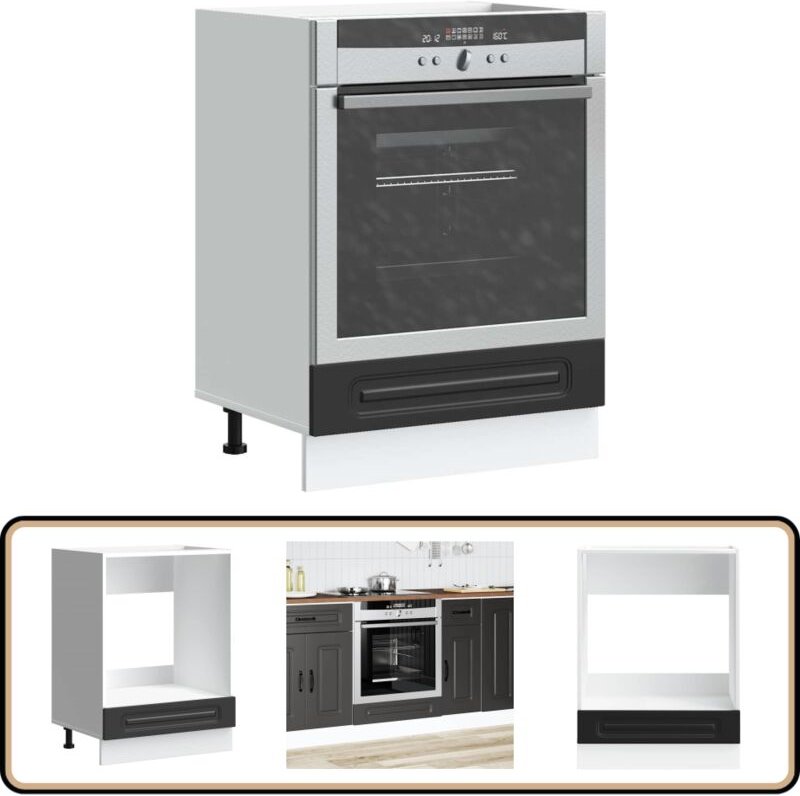 Herdumbauschrank Kalmar Schwarz Holzwerkstoff - Vidaxl