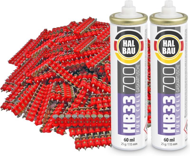 CONTOO Gaskartusche HB33 x 2 St. + Betonnägel 15mm 2000 St HB42