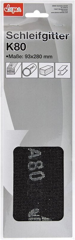 Dema - Gitterleinen Schleifpapier Trockenbau Schleifgitter Set 93 x 280 mm K80