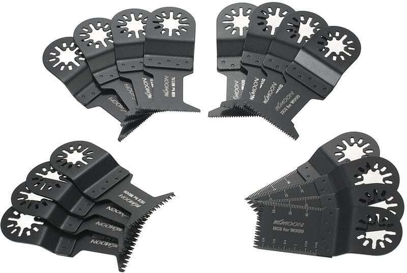 Tigrezy - 16-teiliges Mix-Set für oszillierende Sägeblätter, Multi-Tool-Webs für