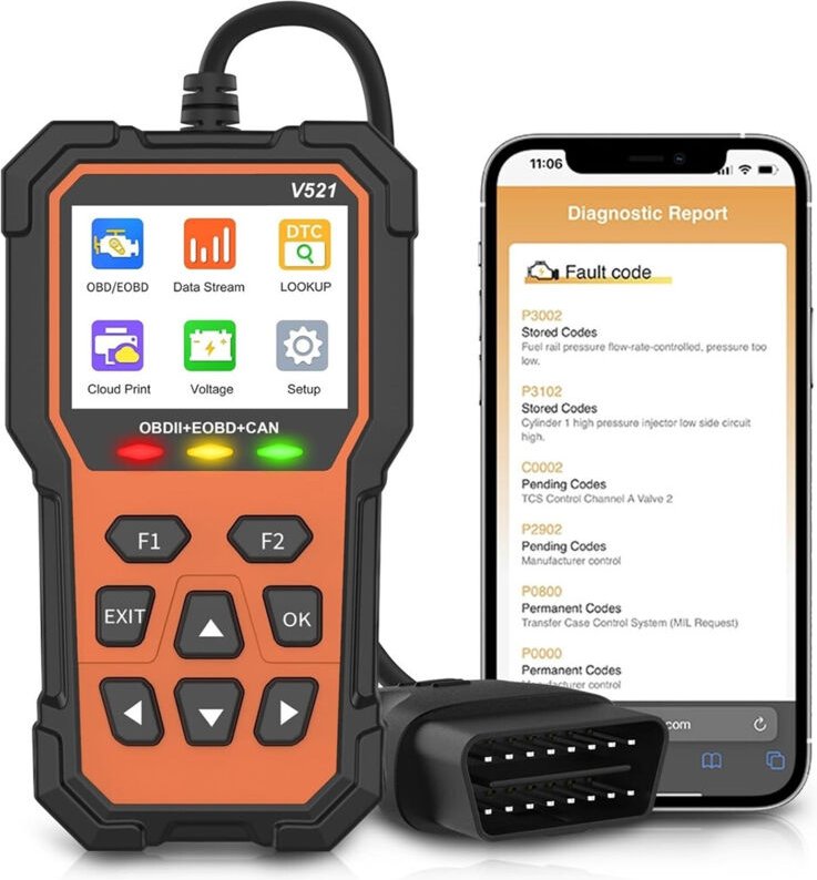 Trade Shop - OBD2 DIAGNOSI AUTO ITALIANO LETTORE CANCELLAZIONE CODICI ERRORE SPIA MOTORE V521 -