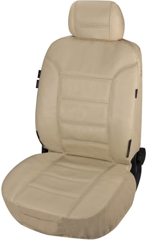 Autositzbezug Billy aus echtem Leder, PKW-Schonbezug Echtleder, Vordersitzbezug zipp-it beige