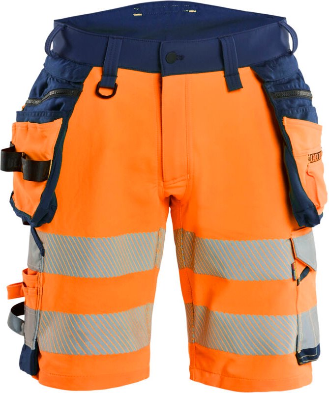 Thumbnail - Hochsichtbarer Stretch-Arbeitshorts 4D 1120 - Orange/Navy L - FR(46) - SE(C52) - Normen