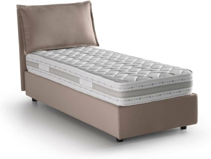 Einzelbett Penelope, Containerbett mit Stoffbespannung, 100% Made in Italy, Frontöffnung, mit Matratze Cm 90x190 enthalt...