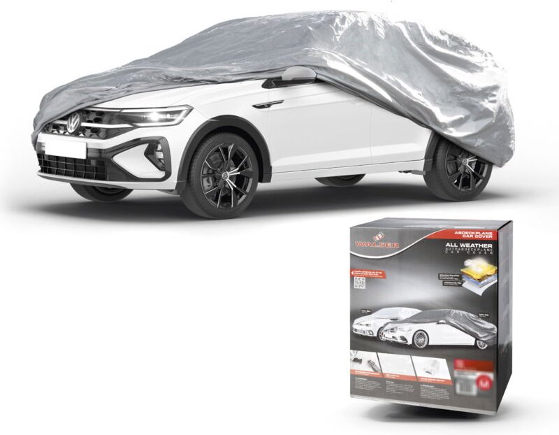 Abdeckplane Auto All Weather Basic, Autoplane Vollgarage SUV Größe S, Autoabdeckung silber