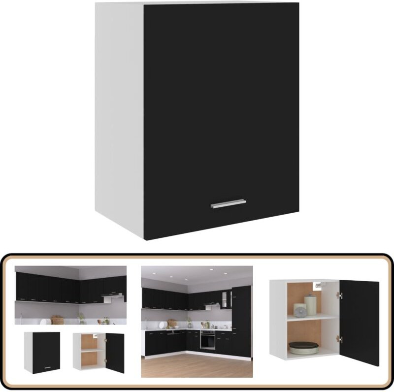 Hängeschrank Schwarz 50x31x60 cm Holzwerkstoff - Küchenschränke - Hängeschrank - Schwarz - Holzwerkstoff - Schreibtischs...