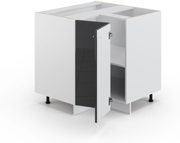 Vicco - Eckunterschrank Fame-Line, Anthrazit Hochglanz, 80.5 cm, ap Eiche