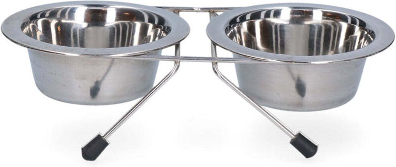 Futter und trinknapf edelstahl mit stander 200ml 11cm