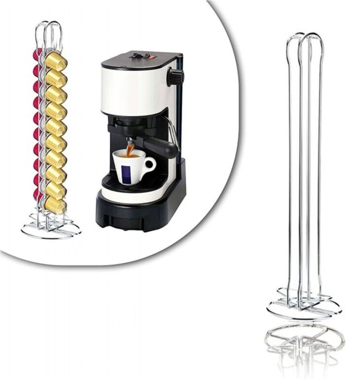 Trade Shop - METALL-SÄULEN-KAPSELHALTER 36 PLÄTZE MODERNE KÜCHENMÖBEL-SPENDER-STÄNDER -