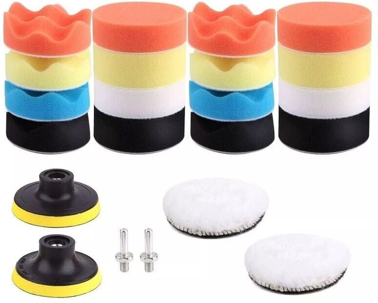 Auto-Polierschwamm, Polierschwamm-Set mit M10-Bohradapter, 11-teiliges Polierpad-Set, Wollwachspads für Polierer