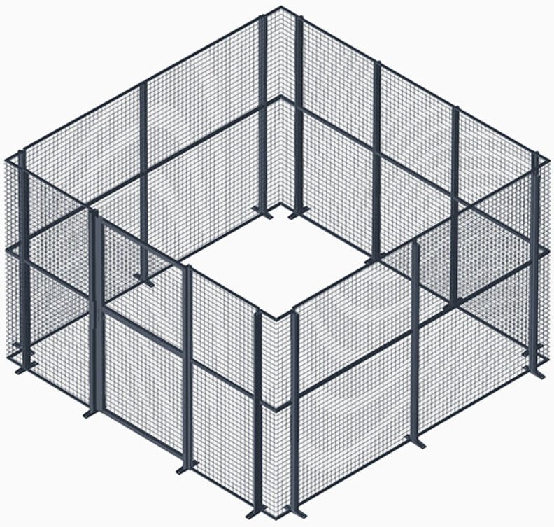 Gesicherter Lagerraum mit Drahtgitter - 4 Seiten + 1 Flügeltür - 9m². - BOXGRIL/4F