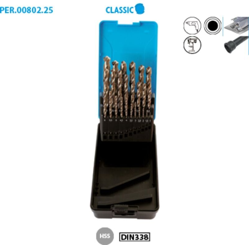 Thumbnail - Set mit 25 HSS-Metallbohrern Classic
