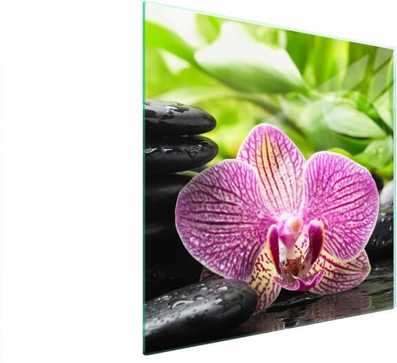 GLASSCHUTZPLATTE FÜR HERD 50x52 ORCHIDEE