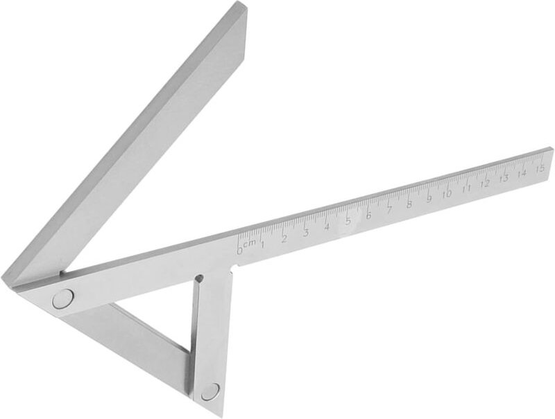 Zentriermarkierungslehre, 150 x 130 mm, Zentrierquadratlehre aus Edelstahl für runde Platten