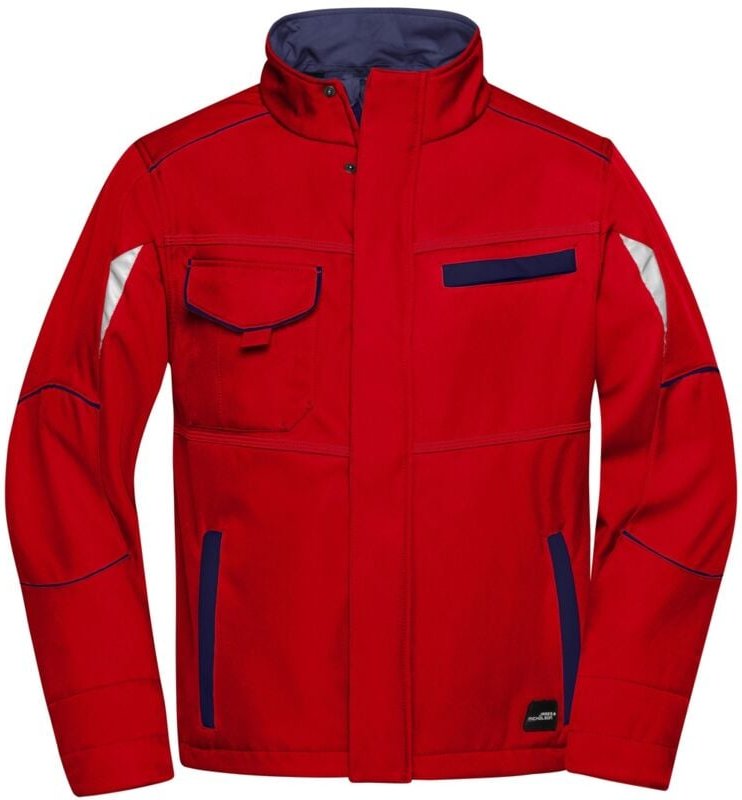 Thumbnail - James&nicholson - Wind- und Wasserfeste Softshelljacke JN851 Gr. m red/navy