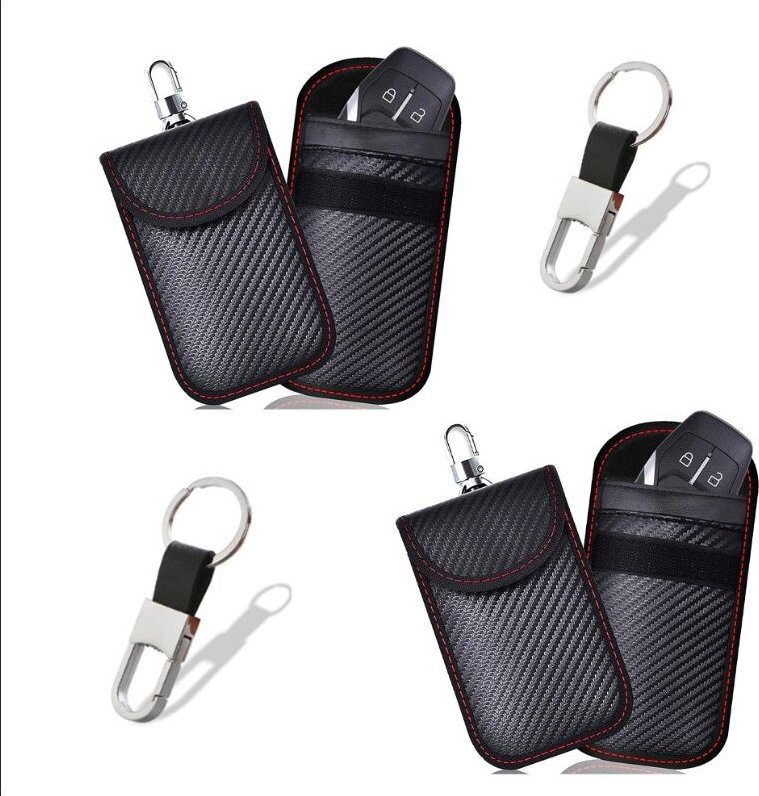 Anti-RFID-Signal-Faraday-Beutel (8,5 x 12,5 cm), Set mit 2 signalblockierenden Beuteln für Kohlefaser-Autoschlüssel, mit...