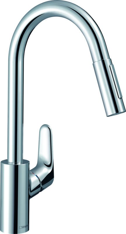 Focus M41 - Spültischarmatur Focus, mit ausziehbarer Brause, sBOX, EcoSmart, verchromt 73895000 - Hansgrohe