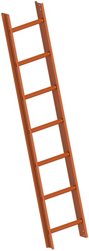 Layher 1051 Dachleiter kupferbraun 7 Sprossen