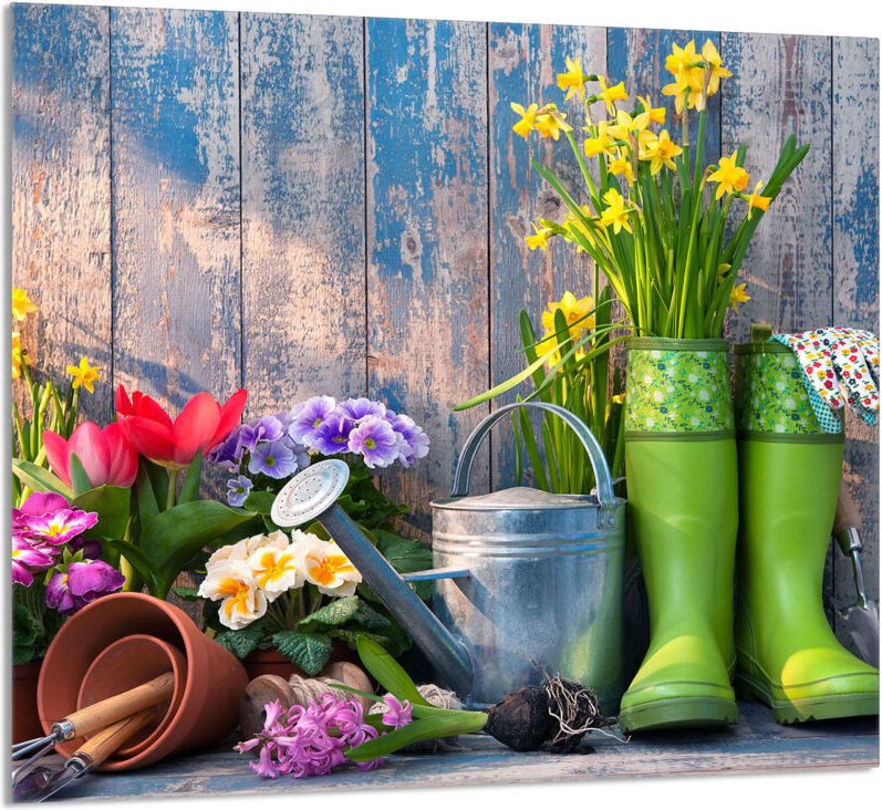 GLASPLATTE FÜR KÜCHE 65x60 Garten