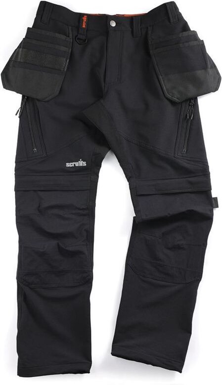 Scruffs - Arbeitshose "Tech" mit Holstertaschen, schwarz Größe 50 regulär