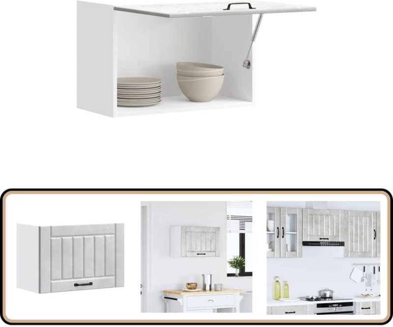 Küchen-Hängeschrank Lucca Betongrau Holzwerkstoff - Vidaxl