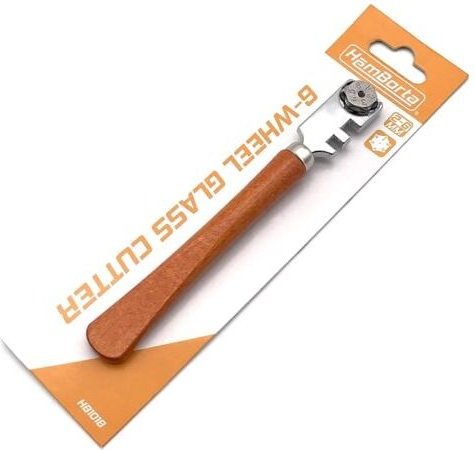 Professioneller 6-Rad-Glasschneider mit Schneidrädern aus Wolframkarbid für 2 – 6 mm Schnitte in Glas, Spiegel und Buntg...