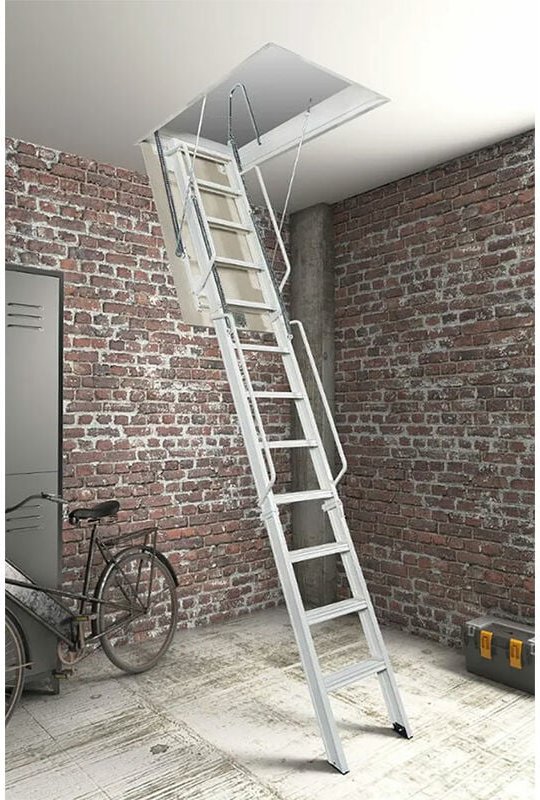 Leiter mit Falltür 200x70cm - Höhe von 4,86 bis 5,00m - ACITRE/200-70-500