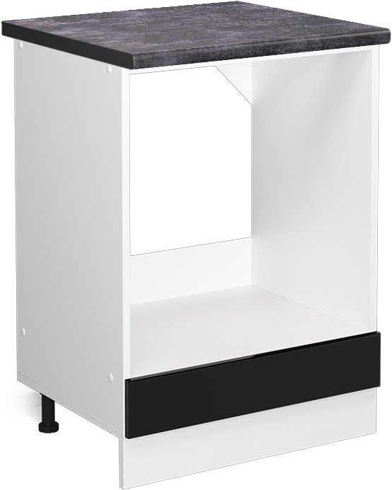 Vicco - Herdumbauschrank R-Line, Schwarz Hochglanz, 60 cm , ap Anthrazit