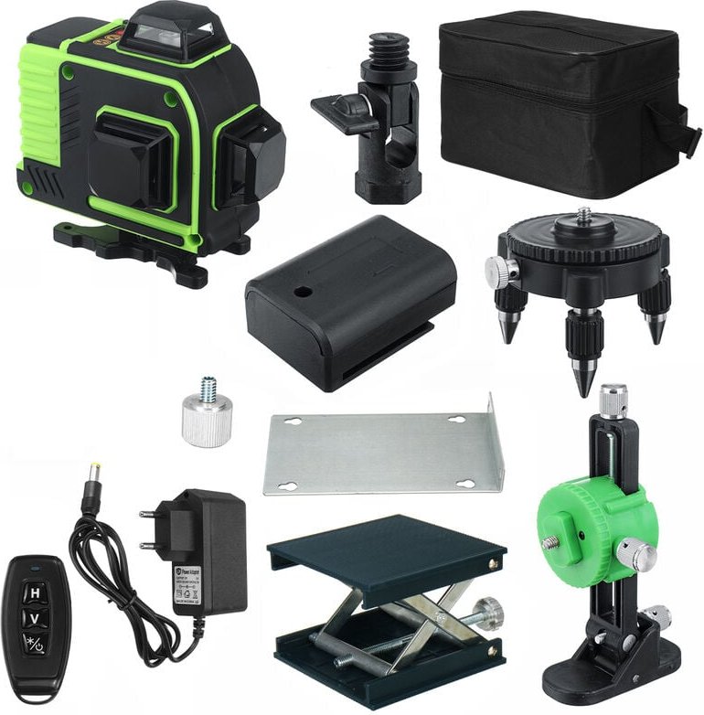 Fasget Laserwasserwaage, 16 Linien Kreuzlinienlaser 4D 360° Grün Licht Fantablau