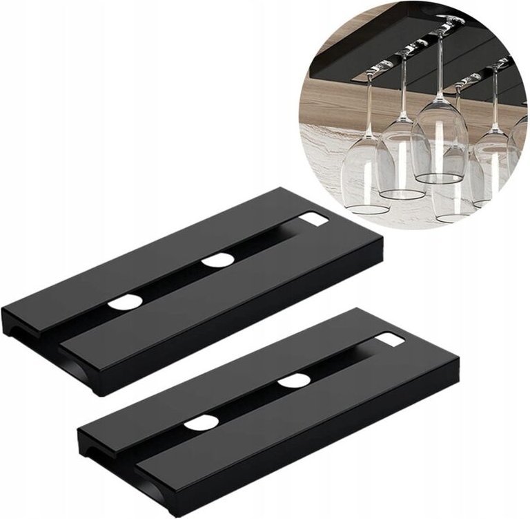 Doppelter Champagner- und Weinglashalter, Mattschwarz