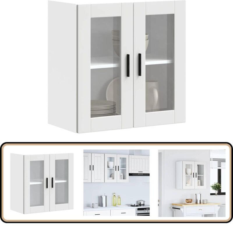 Küchen-Hängeschrank mit Glastür Porto Weiß - Vidaxl