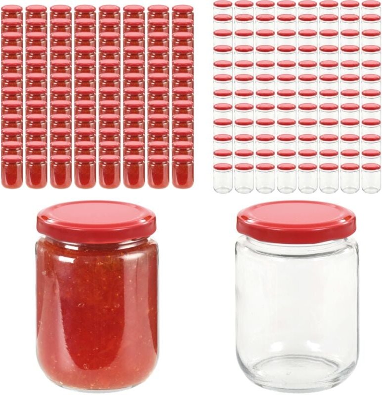 Vidaxl - Marmeladengläser mit Rotem Deckel 96 Stk. 230 ml - Marmeladenglas - Marmeladengläser - Home & Living - Rot