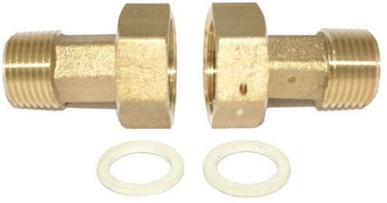 Allmess - Wasserzähler-Verschraubung 14583 v 1/2x3/4', dn 15, Messing blank, 2 Stück