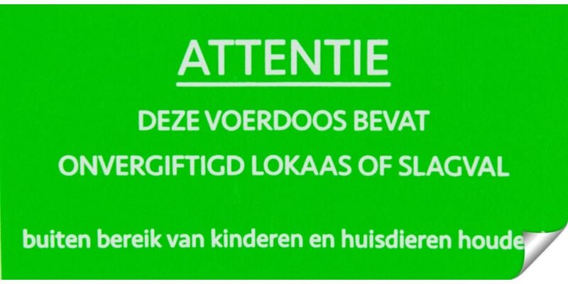 Aufkleber onvergiftigd slagval