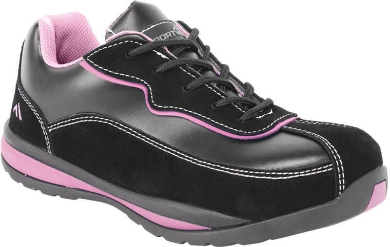 Sicherheitsschuhe Damen niedrig S1P HRO Schwarz/Rose 36