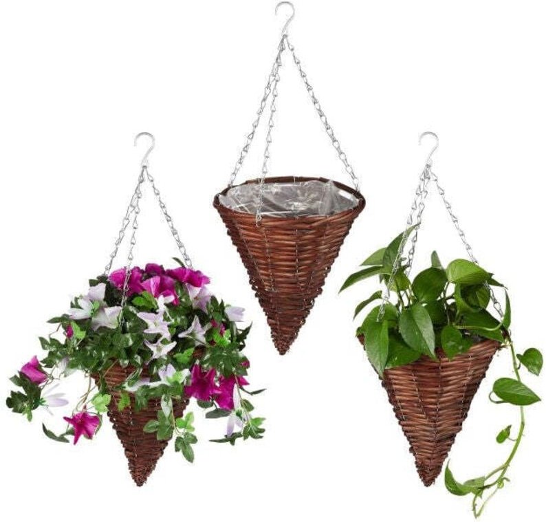 Set of 3 hanging plant baskets