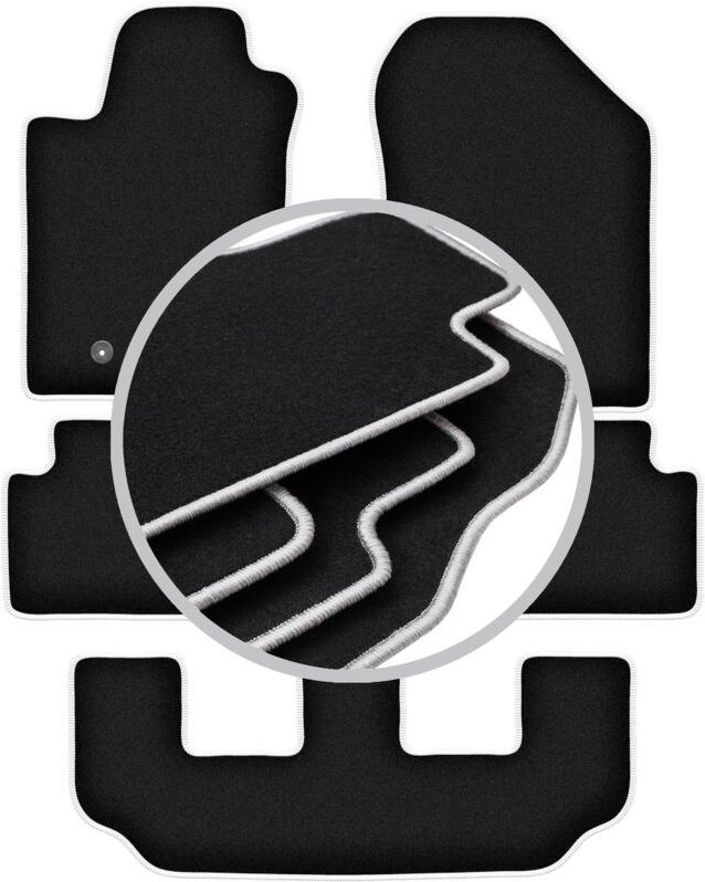 CARLUX-SILVER Autofußmatten für: Toyota Corolla Verso II 7 Personen (2004-2009)