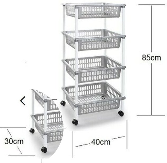 Rollwagen mit 4 Kunststoffböden