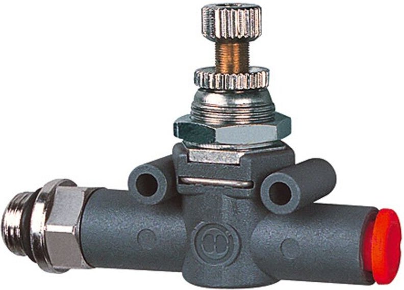 Drosselrückschlagventil einseitig, Gew.-Schl., g 1/8, Schl.-Ø 8 - Riegler