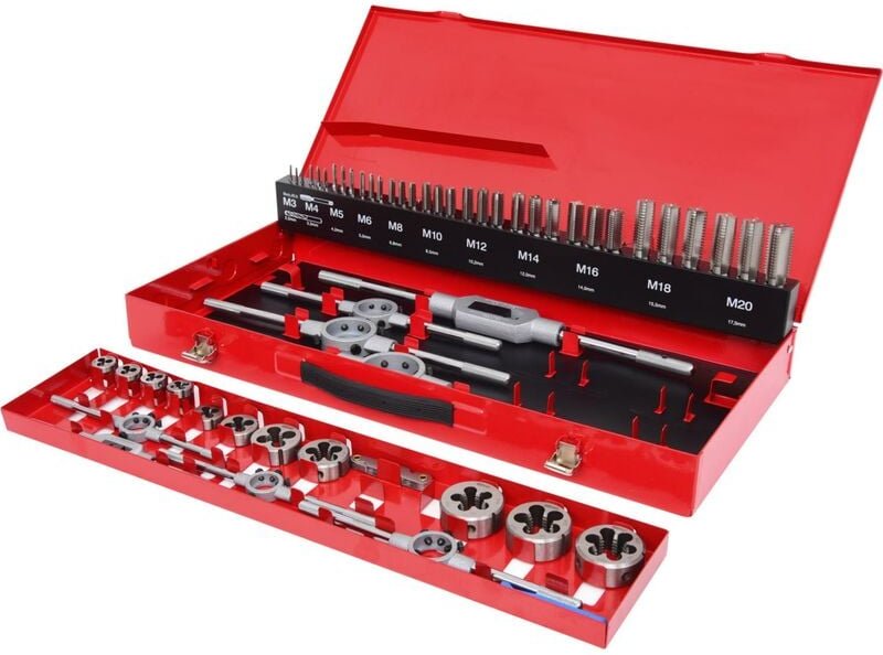 Set von Gewindebohrern und Schneideisen ks tools - 54 Teile - 331.0654