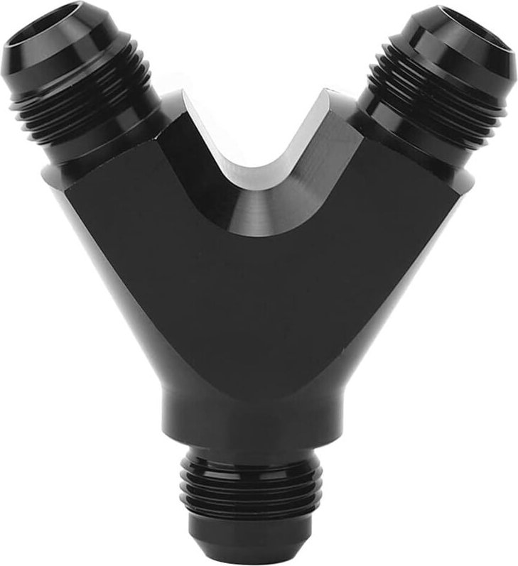 3-Wege-Y-Typ AN10-Stecker auf 2X AN10-Stecker-Adapter, universeller schwarzer Aluminiumlegierungsanschluss für Öl-, Kraf...