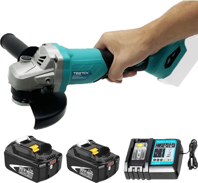 Thumbnail - Stichsäge,Hochleistungs-125-mm-Akku-Winkelschleifer, bürstenlos, Schleifmaschine, Schleifmaschine, Ersatz für Makita 18 ...