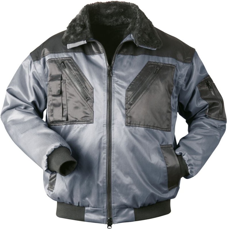TROMSOE Pilot-Jacke Grau/Schwarz abnehmbare Ärmel Größe 2-L(54/56)