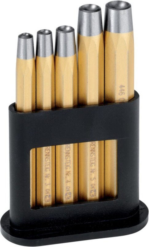 Nietkopfsetzersatz din 6435 5-teilig Niet-Ø 2 - 6 mm