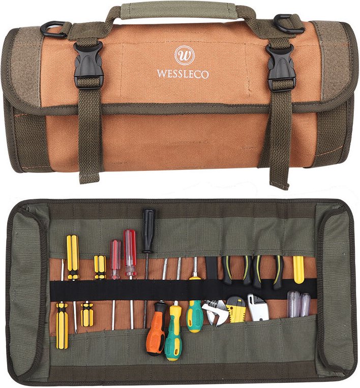 Canvas Reel Werkzeugtasche Tragbare Verdickung Reparatur Werkzeug Lagerung Hardware Tool Kit Werkzeugtasche-Schwarz